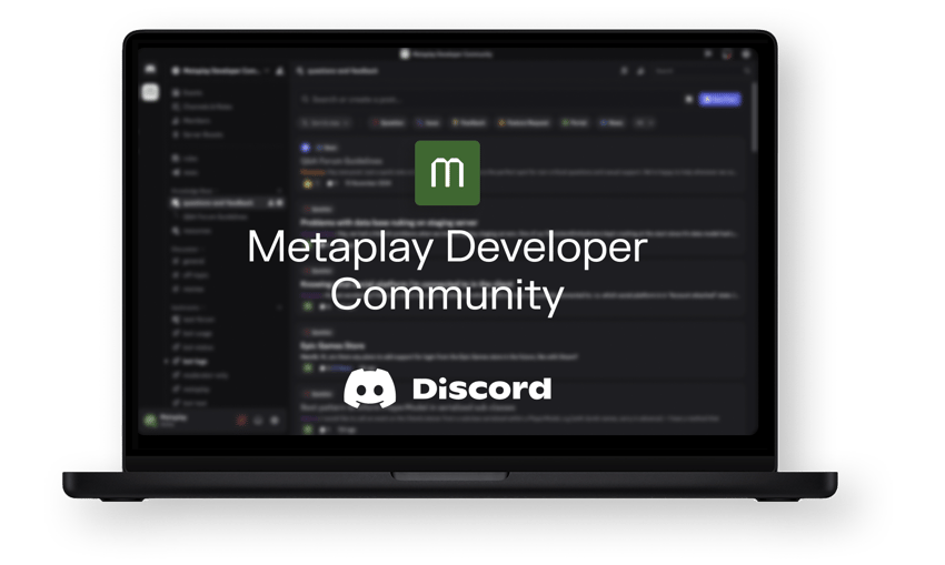 Metaplay discord developer community mockup